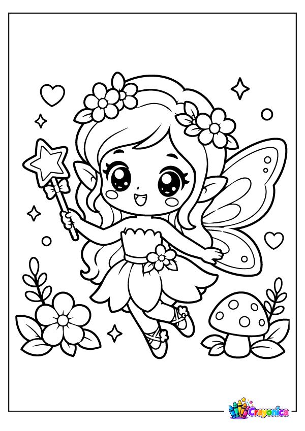 Little Fairy Coloring Page