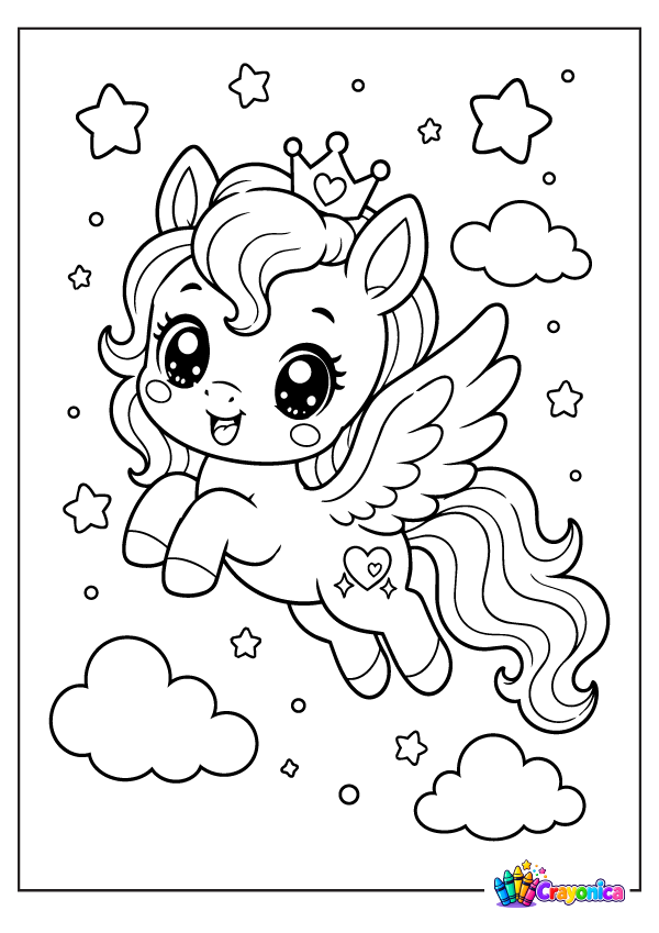 Tiny Pegasus Coloring Page