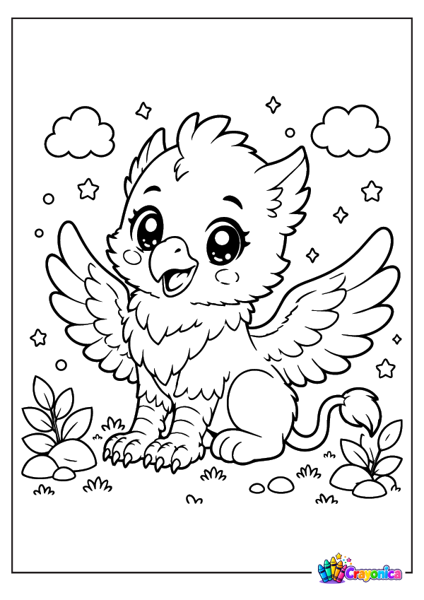 Baby Griffin Coloring Page