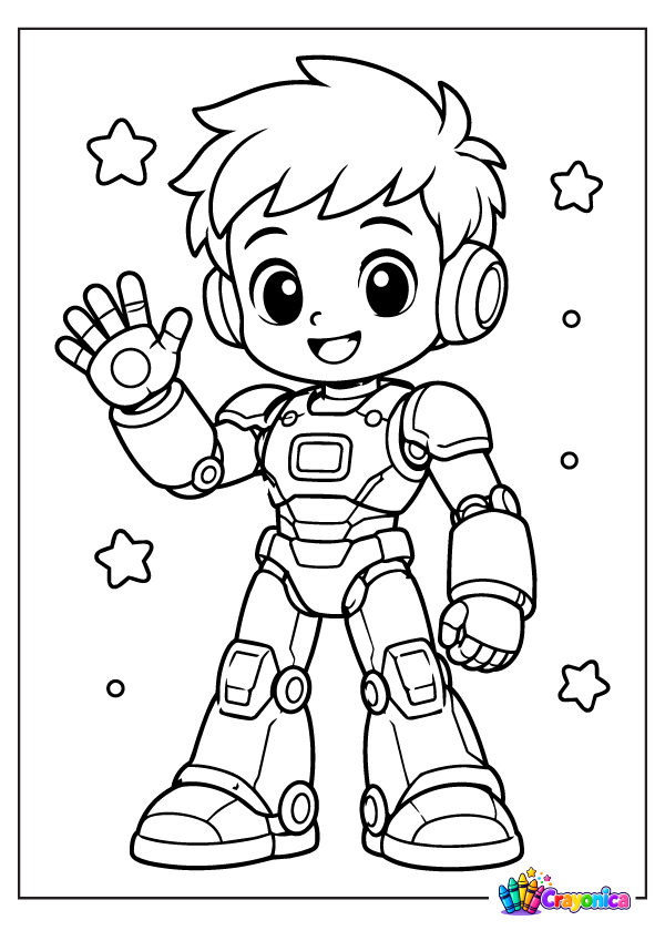 Robot Human Coloring Page