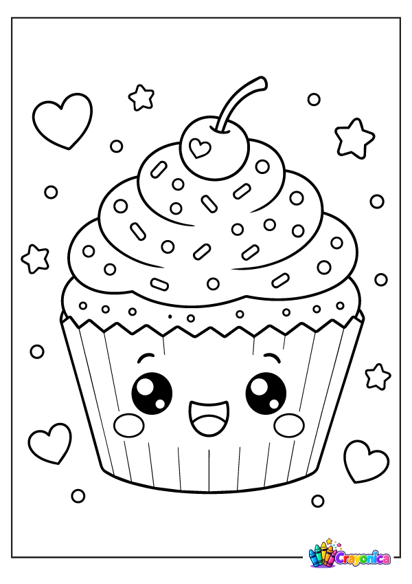 089. cute-cupcake-coloring-page-for-kids Cute Cupcake Coloring Page for Kids